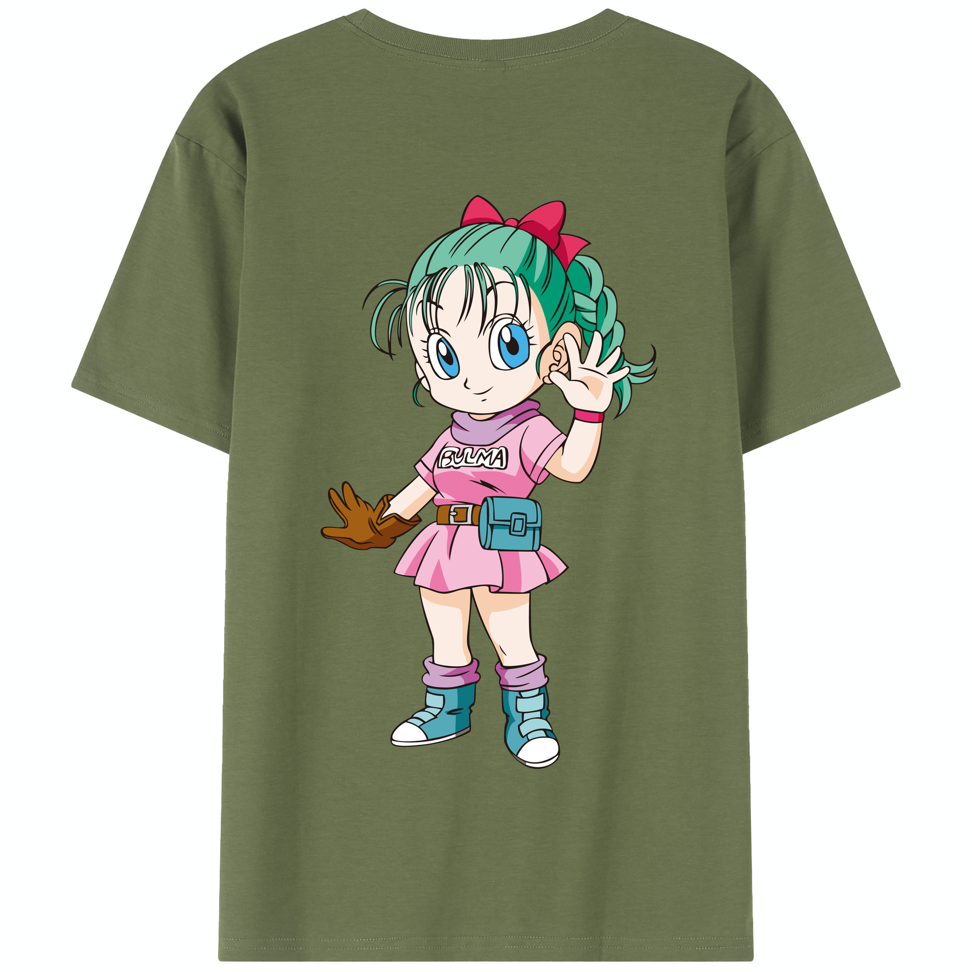 （画像用） ドラゴンボール ブルマ DRAGON BALL Bulma 綿100％半袖Tシャツ（背面プリント）